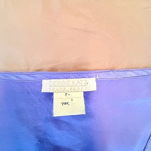 Debbie Katz Silk Blue/Teal Kaftan Cover up Dress Size Small - Picture 6 of 12